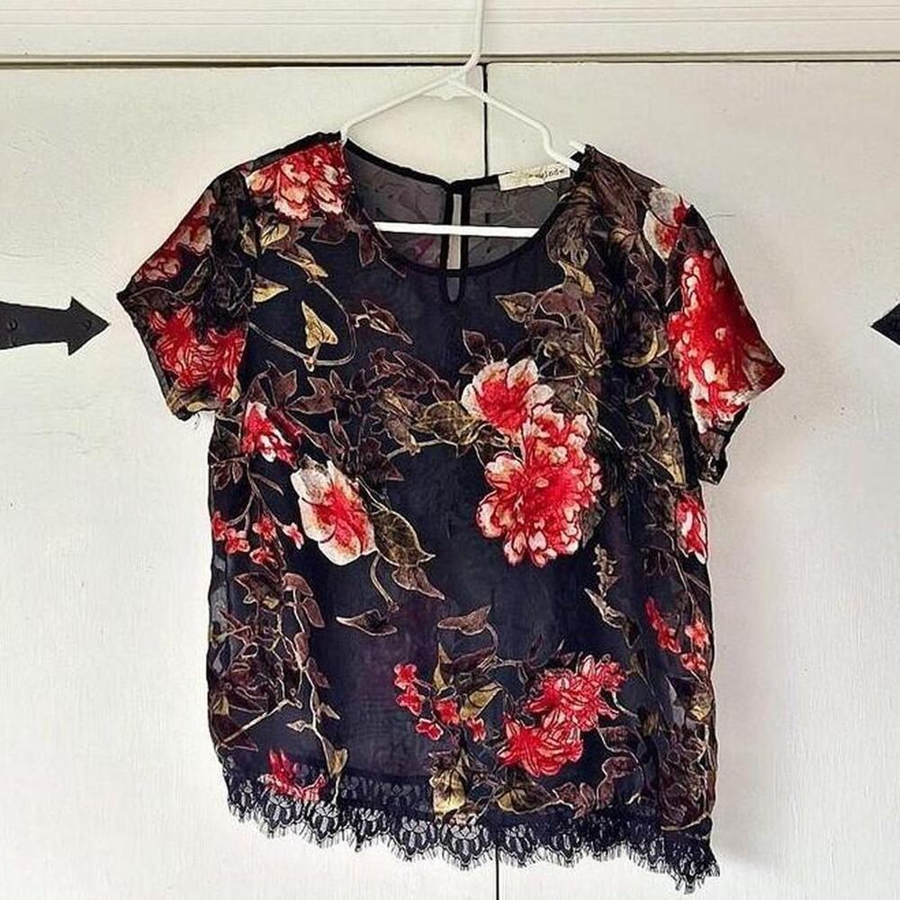 Stunning vintage rewind short sleeve mesh blouse